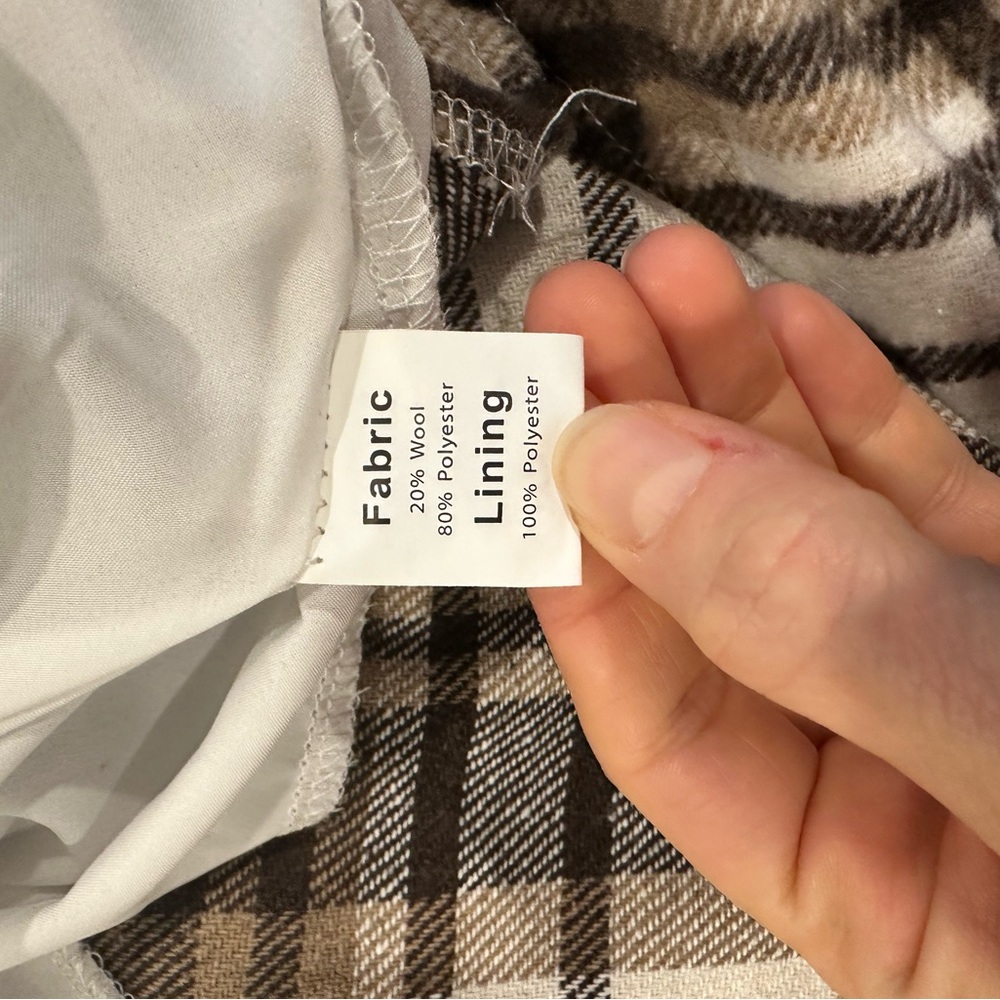 Plaid A-Line Skirt - Brown and Cream - Picture 8 of 8
